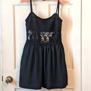 Black minidress with lace